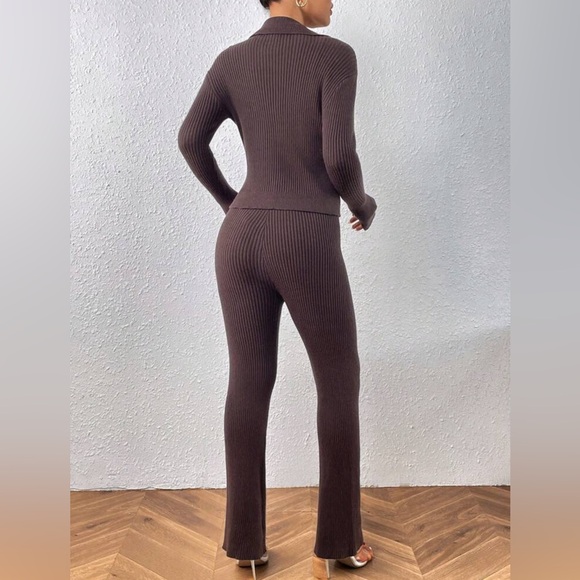 Knitted 3 Piece Brown Set - Picture 2 of 8